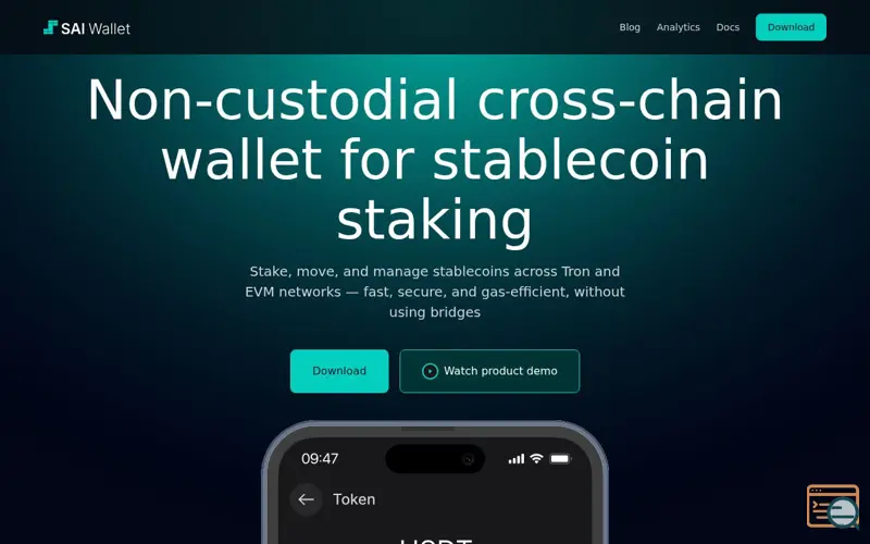 Screenshot of SAI Wallet: Crypto & Staking
