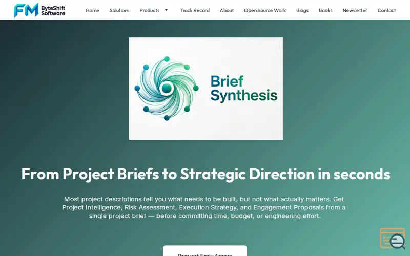 Screenshot of Brief Synthesis