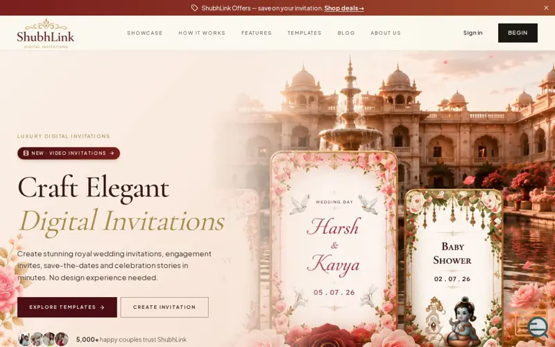 Screenshot of ShubhLink