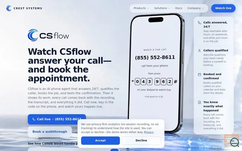 Screenshot of CSflow