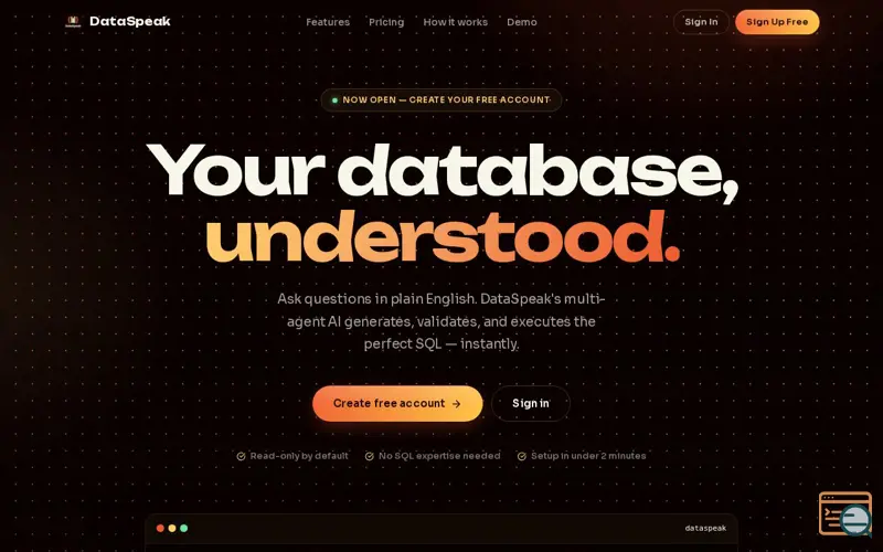 Screenshot of DataSpeak