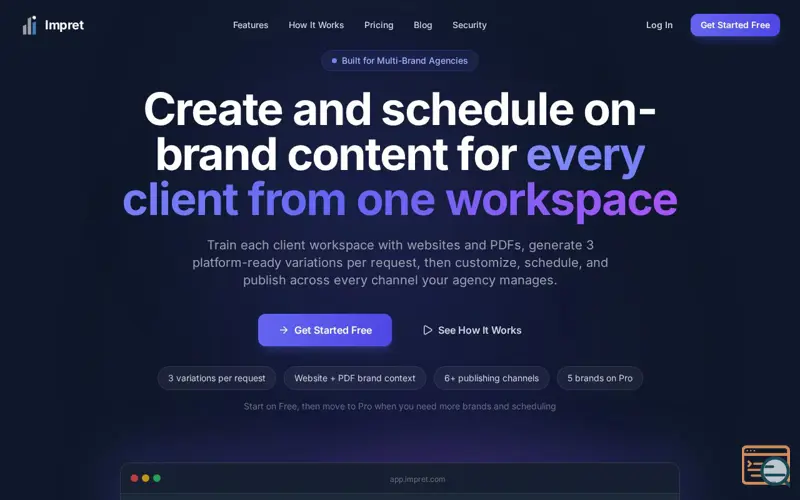 Screenshot of Impret