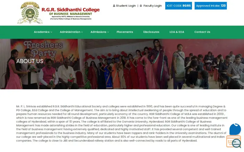 Screenshot of Top business school Secunderabad