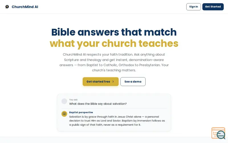 Screenshot of Churchmind Ai