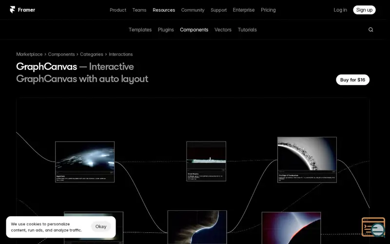 Screenshot of GraphCanvas for Framer, a launch using AbuseIPDB