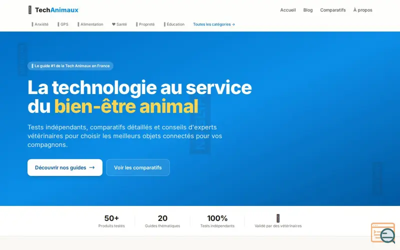 Screenshot of TechAnimaux