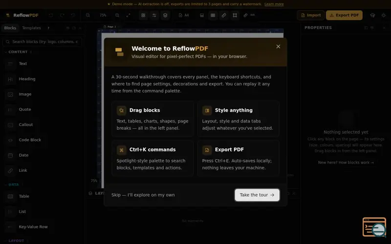 Screenshot of ReflowPDF
