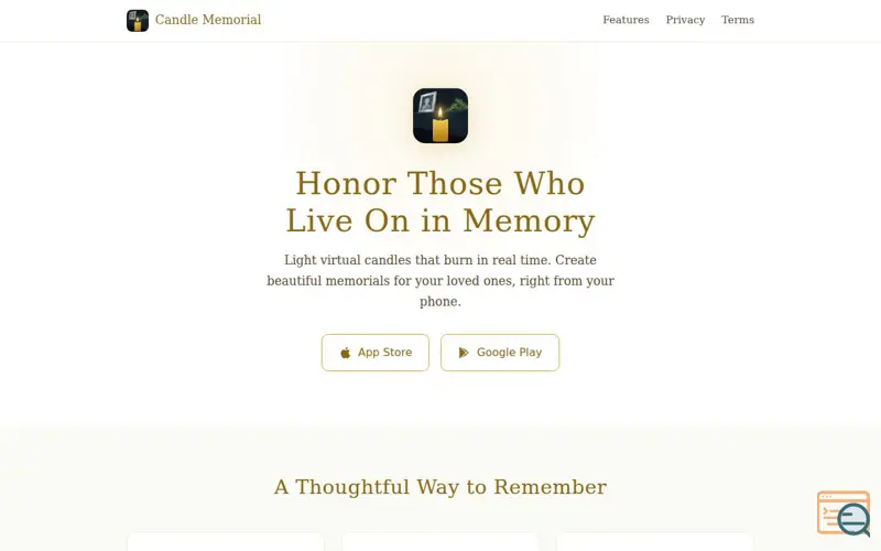 Screenshot of Candle Memorial — Light Virtual Candles