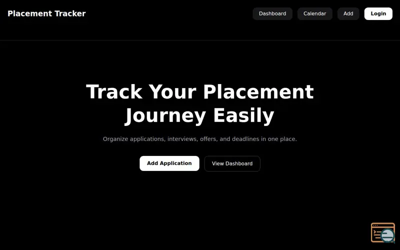 Screenshot of Placement Tracker