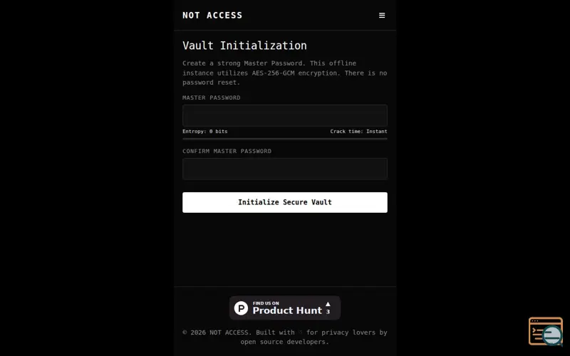 Screenshot of NOT ACCESS