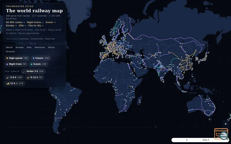 Screenshot of TrainRouter
