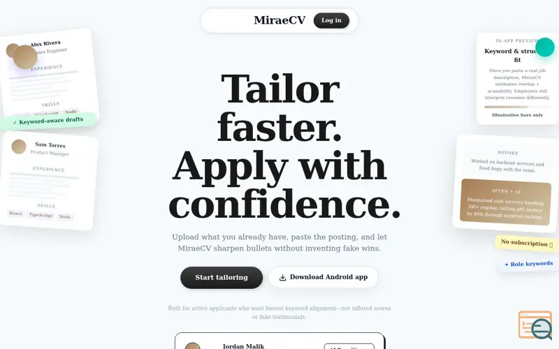 Screenshot of MiraeCV