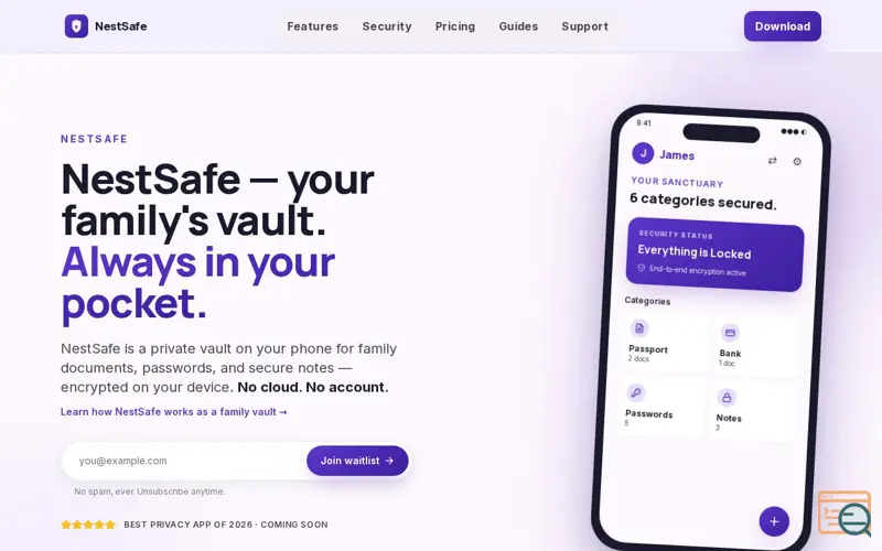Screenshot of NestSafe