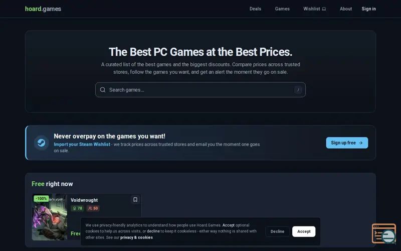Screenshot of Hoard.Games