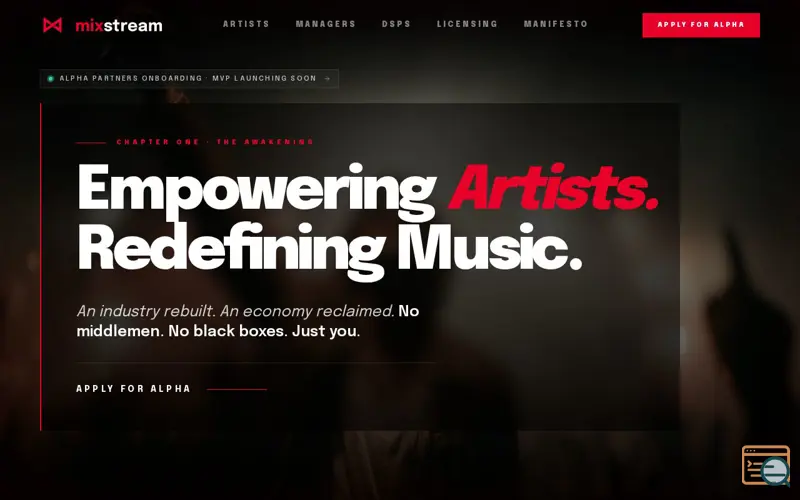 Screenshot of Mixstream