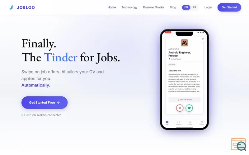 Screenshot of Jobloo