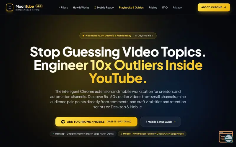 Screenshot of MoonTube - Youtube Automation Suite