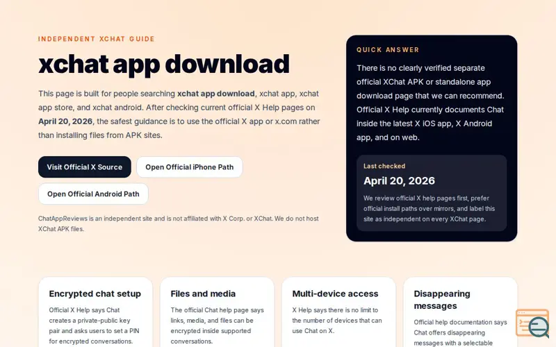 Screenshot of ChatAppReviews