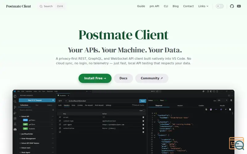 Screenshot of Postmate Client
