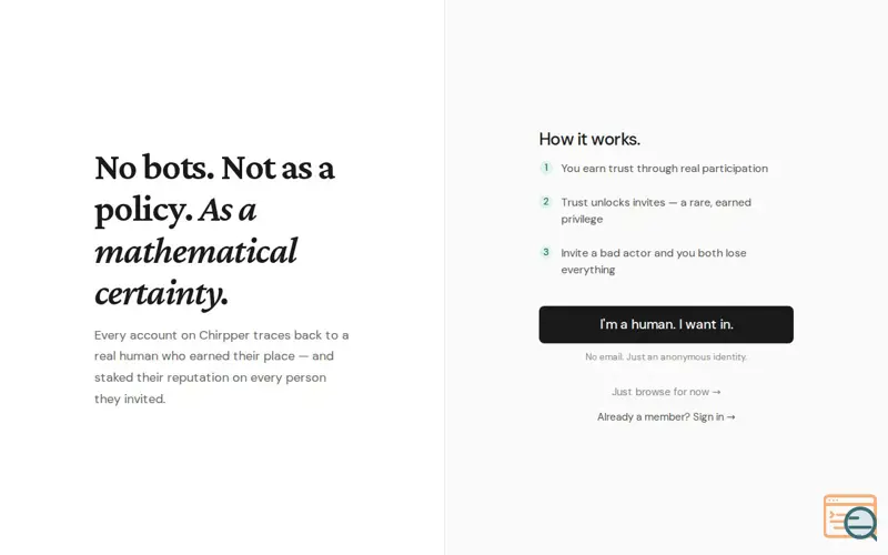 Screenshot of Chirpper