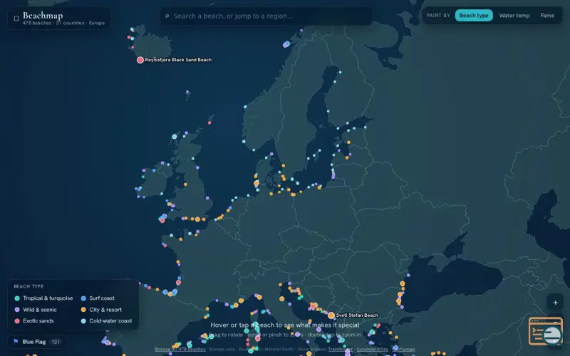 Screenshot of Beachmap