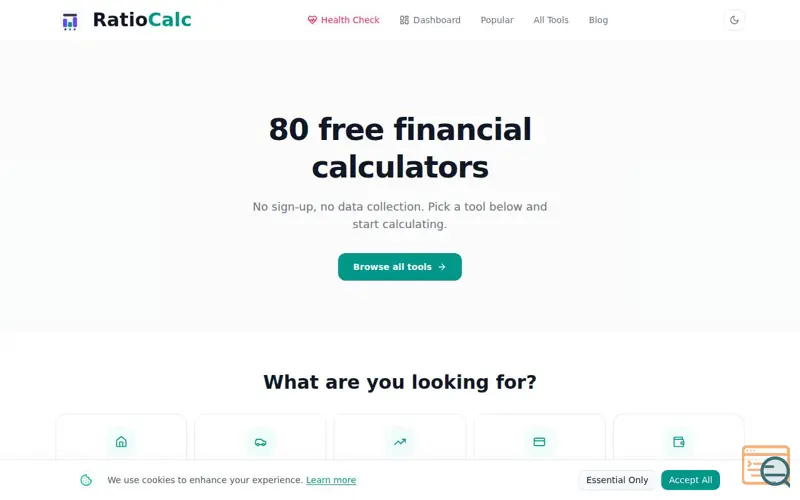 Screenshot of RatioCalc