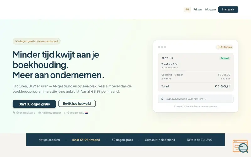 Screenshot of BigDogg, Invoicing and Accounting