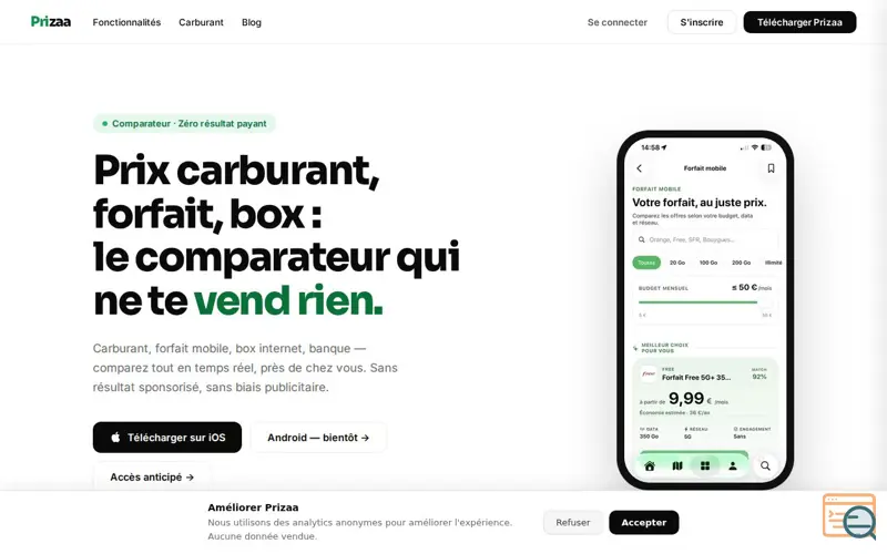 Screenshot of Prizaa