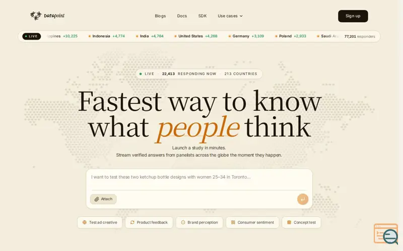 Screenshot of Datapoint AI