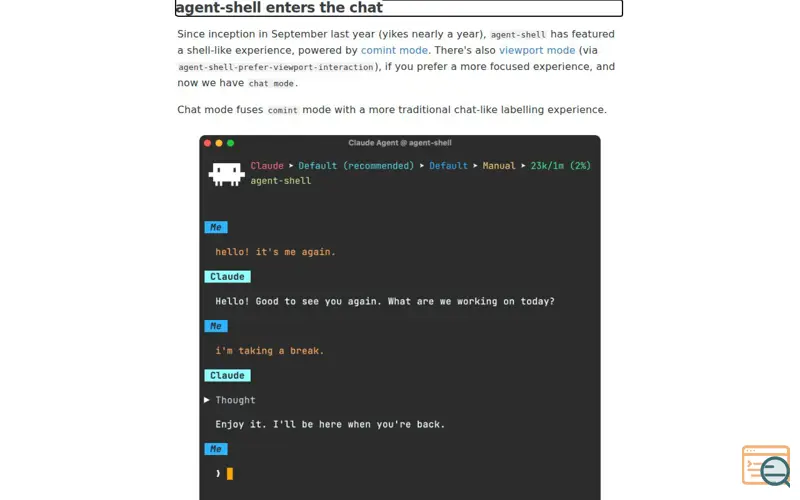 Screenshot of Agent-shell