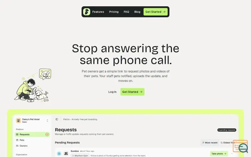 Screenshot of Petzio