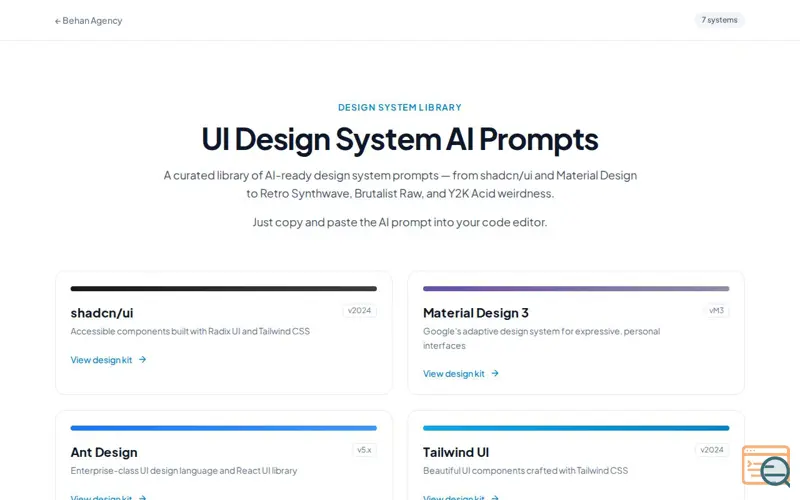 Screenshot of UI Design Systems Prompts