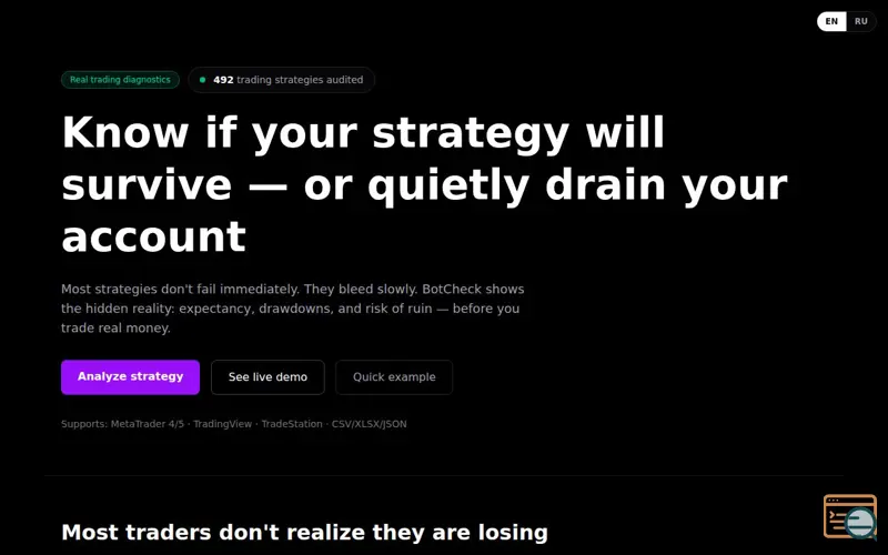 Screenshot of BotCheck.ai