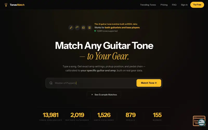 Screenshot of TonesMatch