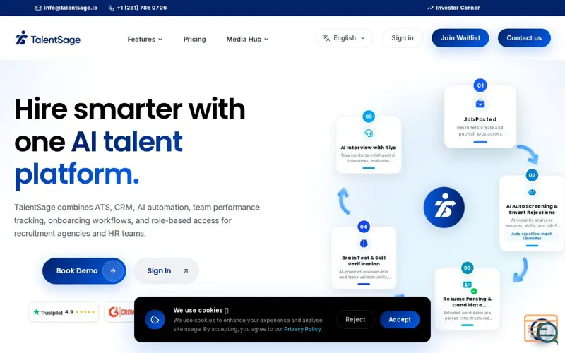 Screenshot of TalentSage