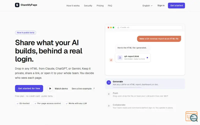 Screenshot of ShareMyPage