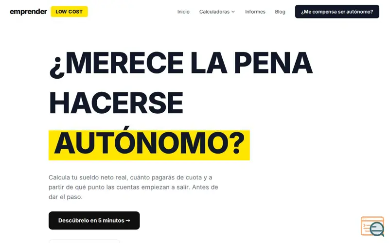 Screenshot of Emprender Low Cost, a launch using Gcore DNS