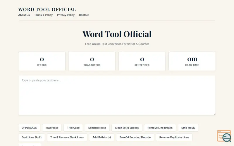 Screenshot of Word Tool Official — Free Online Tools