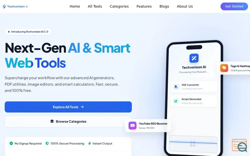 Screenshot of Techvorizon Ai