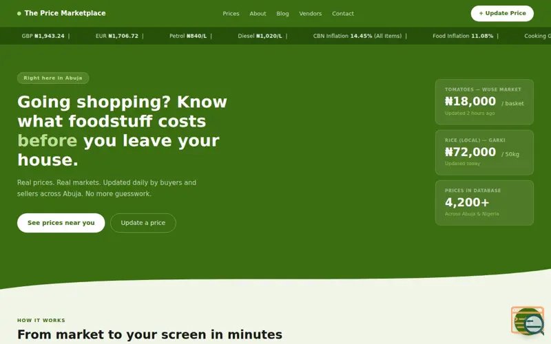 Screenshot of AI Food Price Dashboard  