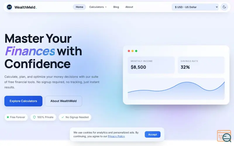 Screenshot of WealthMeld