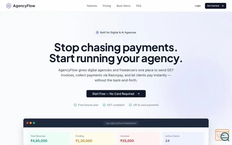 Screenshot of Agency Flow