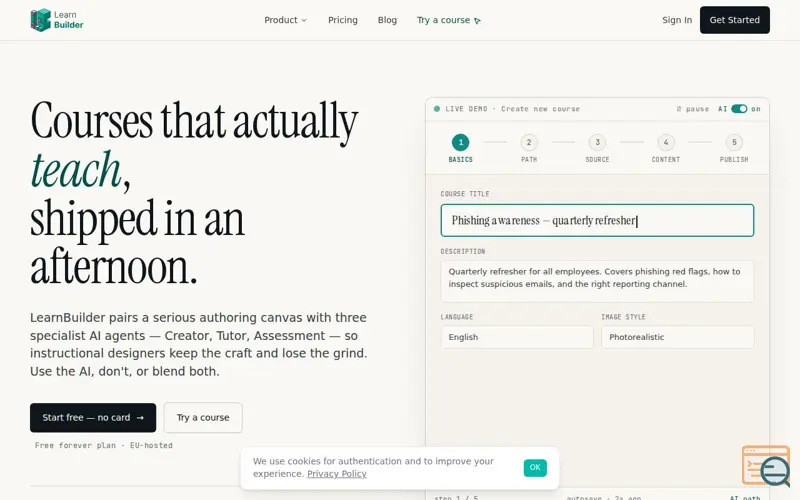 Screenshot of LearnBuilder