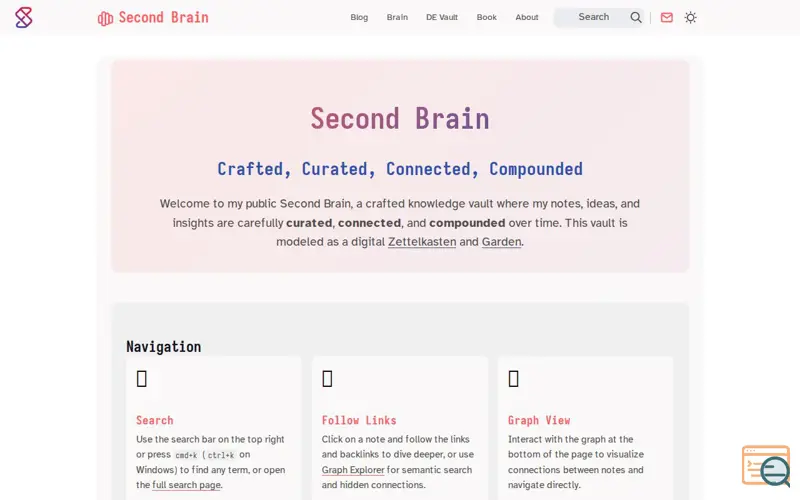 Screenshot of My public second brain, a launch using Webmention.io