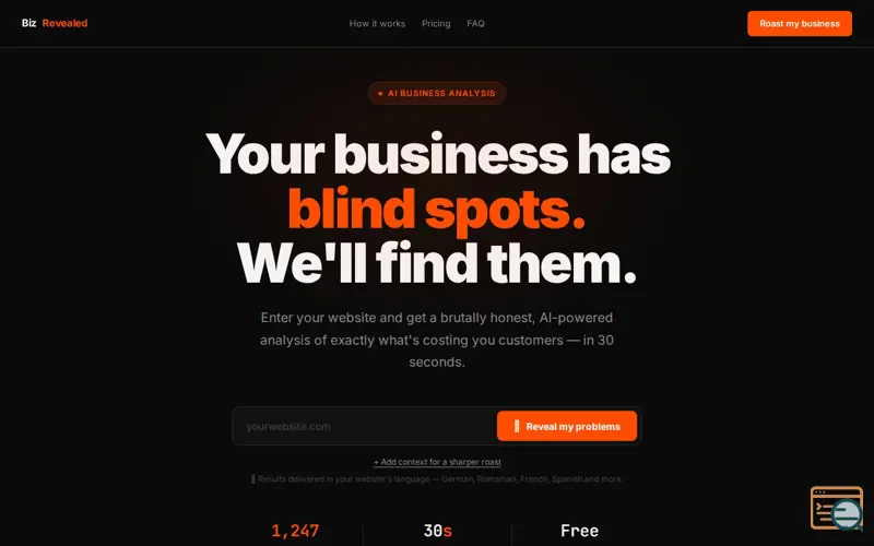 Screenshot of BizRevealed