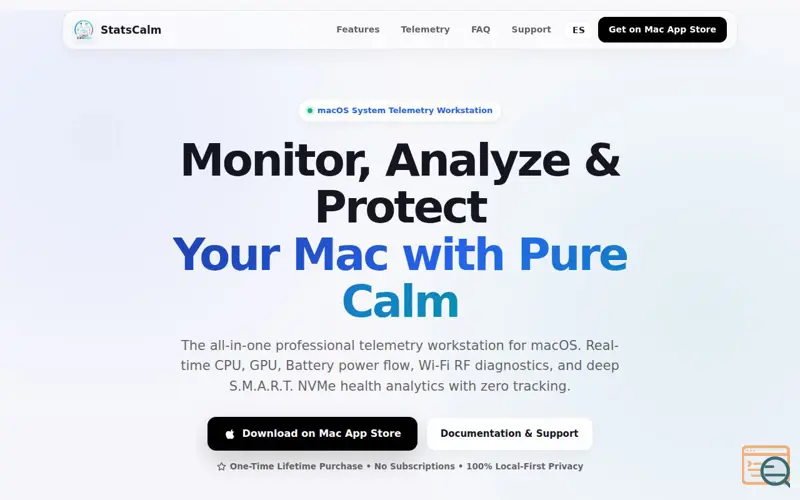 Screenshot of StatsCalm