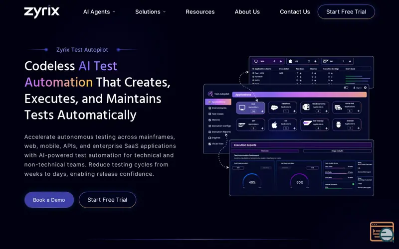 Screenshot of Zyrix Test Autopilot
