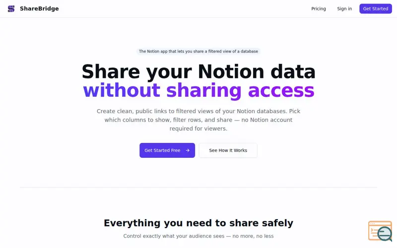 Screenshot of ShareBridge