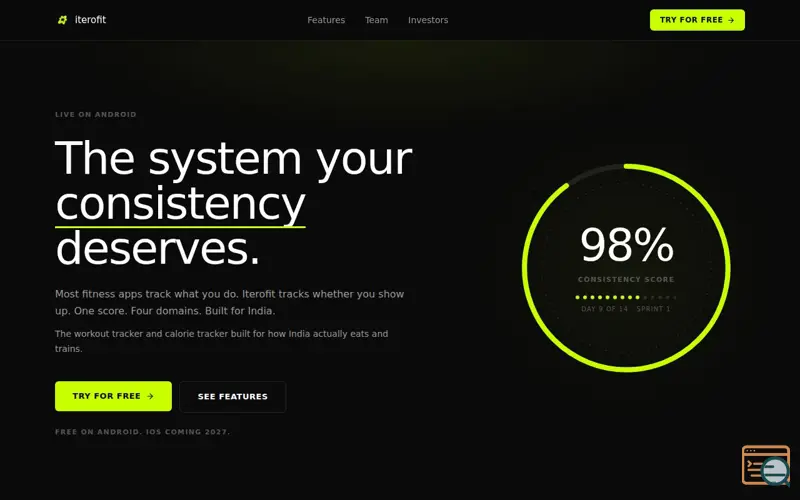 Screenshot of Iterofit