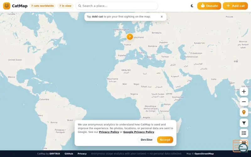Screenshot of CatMap